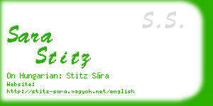 sara stitz business card